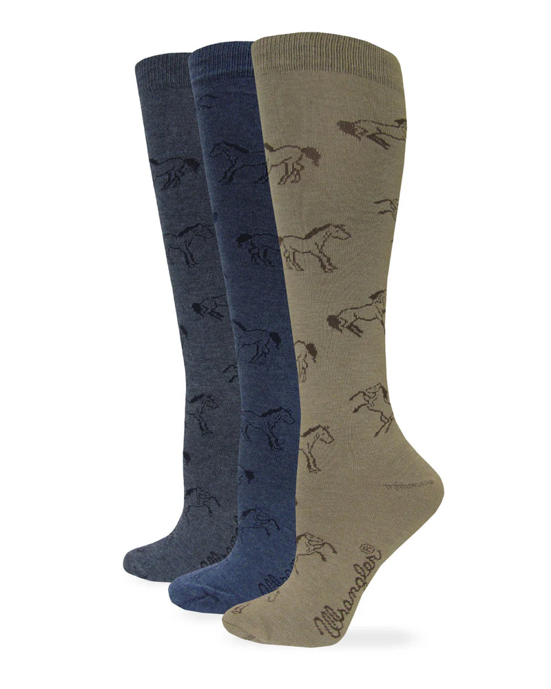 WRANGLER LADIES HORSE PATTERN KNEE HIGH SOCK