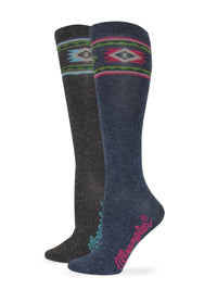 WRANGLER LADIES ANGORA AZTEC KNEE HIGH SOCKS