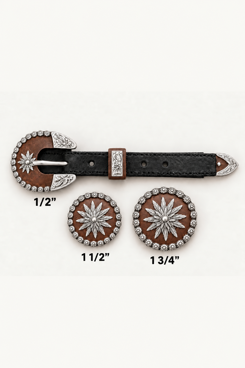 SIERRA FLOWER WITH ROUND SIERRA FLOWER CONCHOS